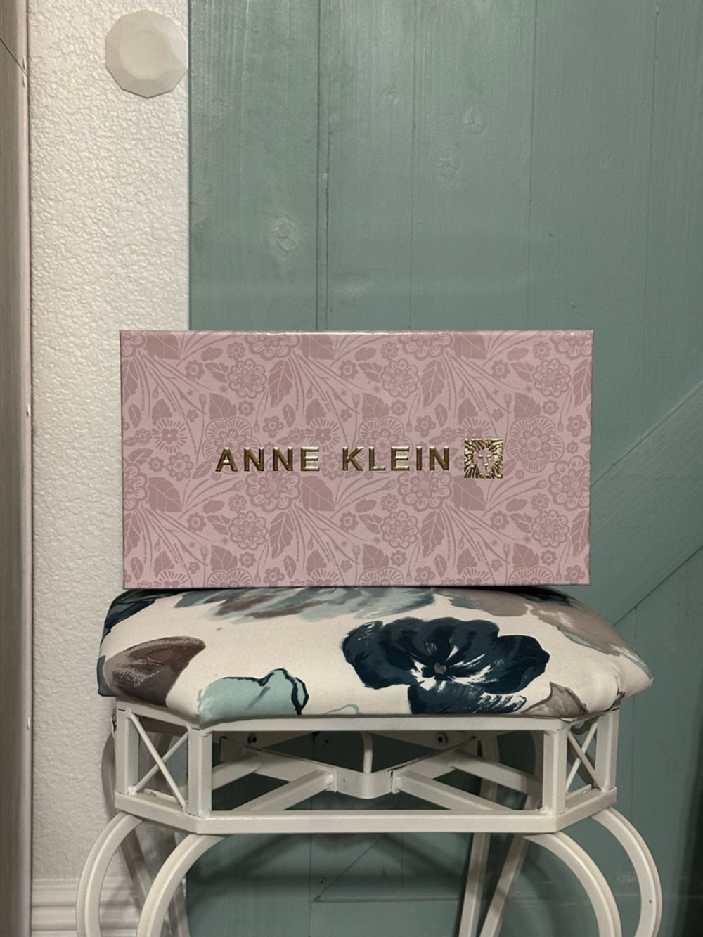 Anne Klein Pink and Gold Wristlet Clutch